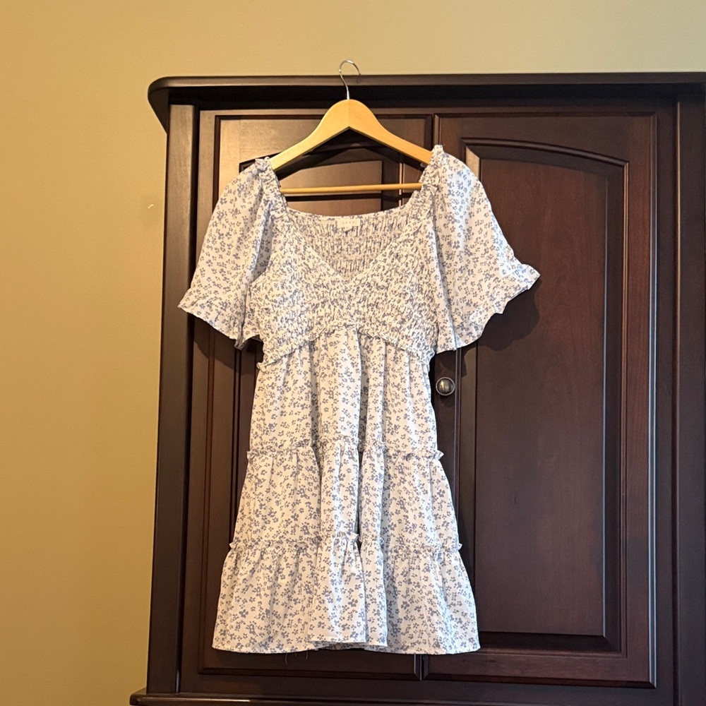 Floral Blue Woman’s Mini Dress
